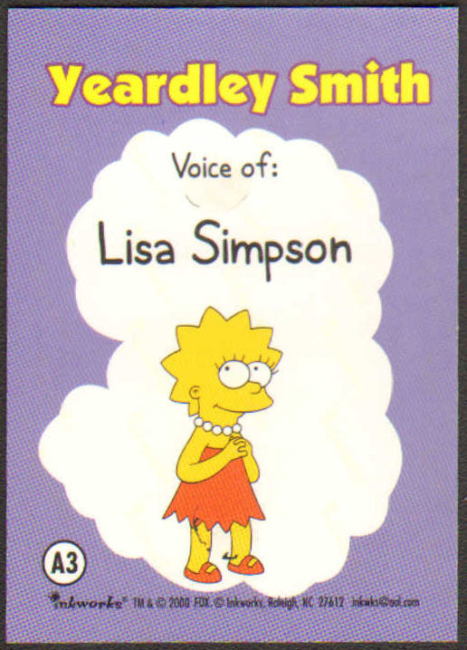 
                  
                    The Simpsons Inkworks Trading Cards 5pc LOT Signed by Dan Castellaneta, Nancy Cartwright, Yeardley Smith, Marcia Wallace, & Harry Shearer
                  
                