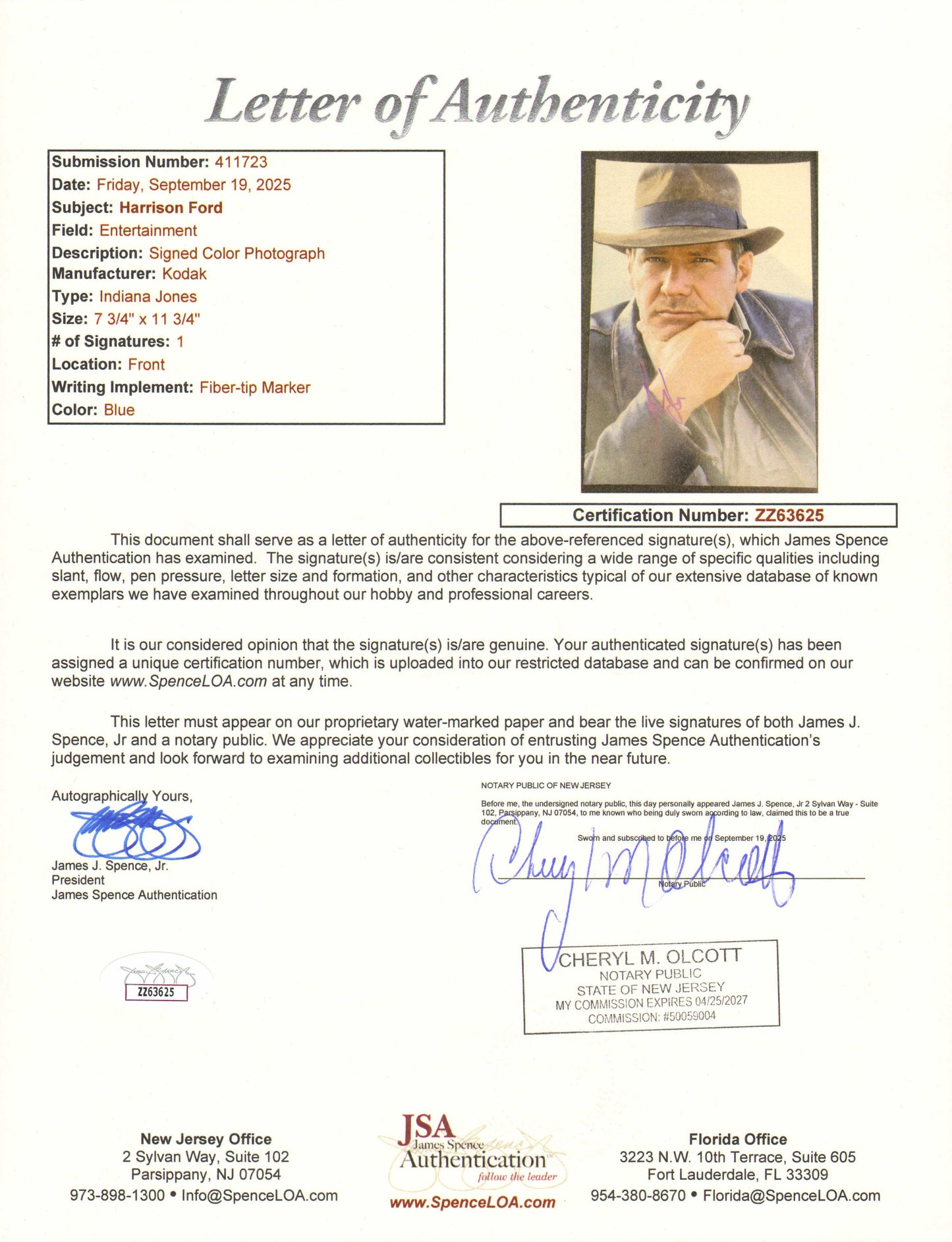 
                  
                    Harrison Ford as Indiana Jones in Indiana Jones & the Last Crusade (SWAU) Signed 8x12 Photo
                  
                