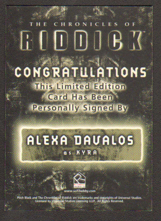 
                  
                    The Chronicles of Riddick Rittenhouse Trading Cards 4pc LOT Signed by Vin Diesel, Thandiwe Newton, Alexa Davalos, & Colm Feore
                  
                
