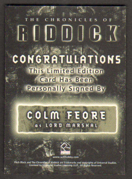 
                  
                    The Chronicles of Riddick Rittenhouse Trading Cards 4pc LOT Signed by Vin Diesel, Thandiwe Newton, Alexa Davalos, & Colm Feore
                  
                
