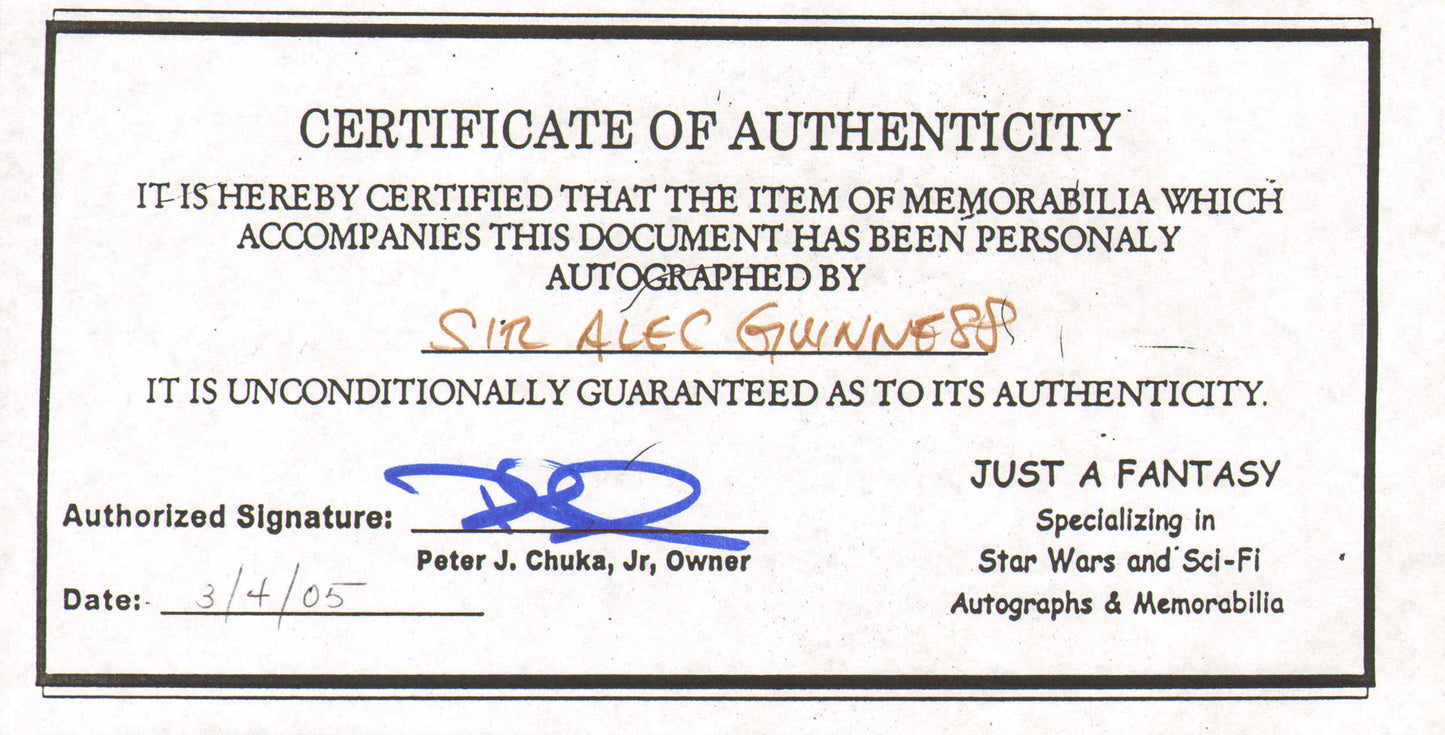 
                  
                    Alec Guinness from Star Wars: A New Hope & The Bridge on the River Signed 3x5 Index Card
                  
                