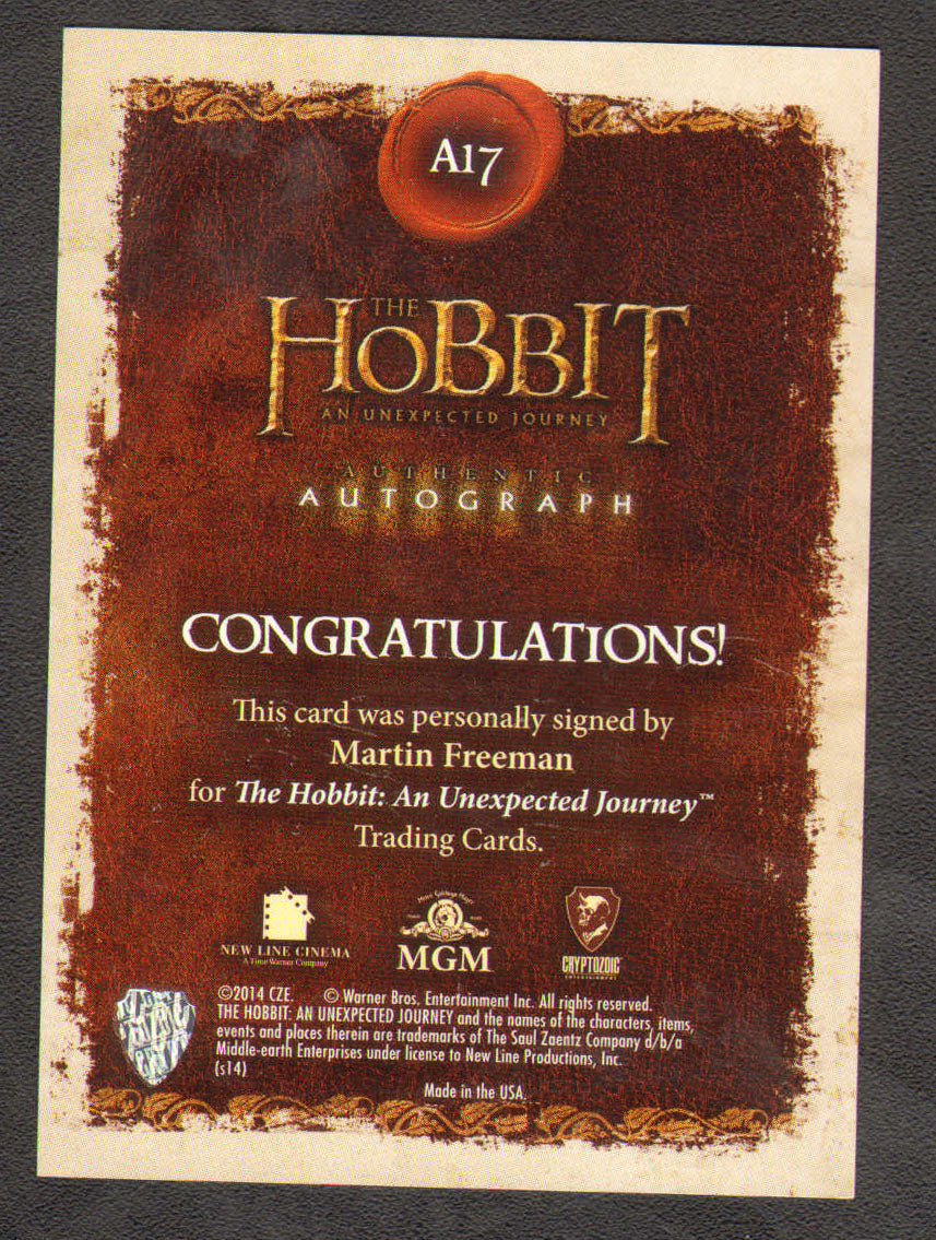 
                  
                    The Hobbit Cryptozoic Trading Cards 160pc LOT with 21 Cards Signed by Martin Freeman, Ian Holm, Richard Armitage, Andy Serkis, Lee Pace, Sylvester McCoy, Ken Stott, James Nesbitt, & More
                  
                