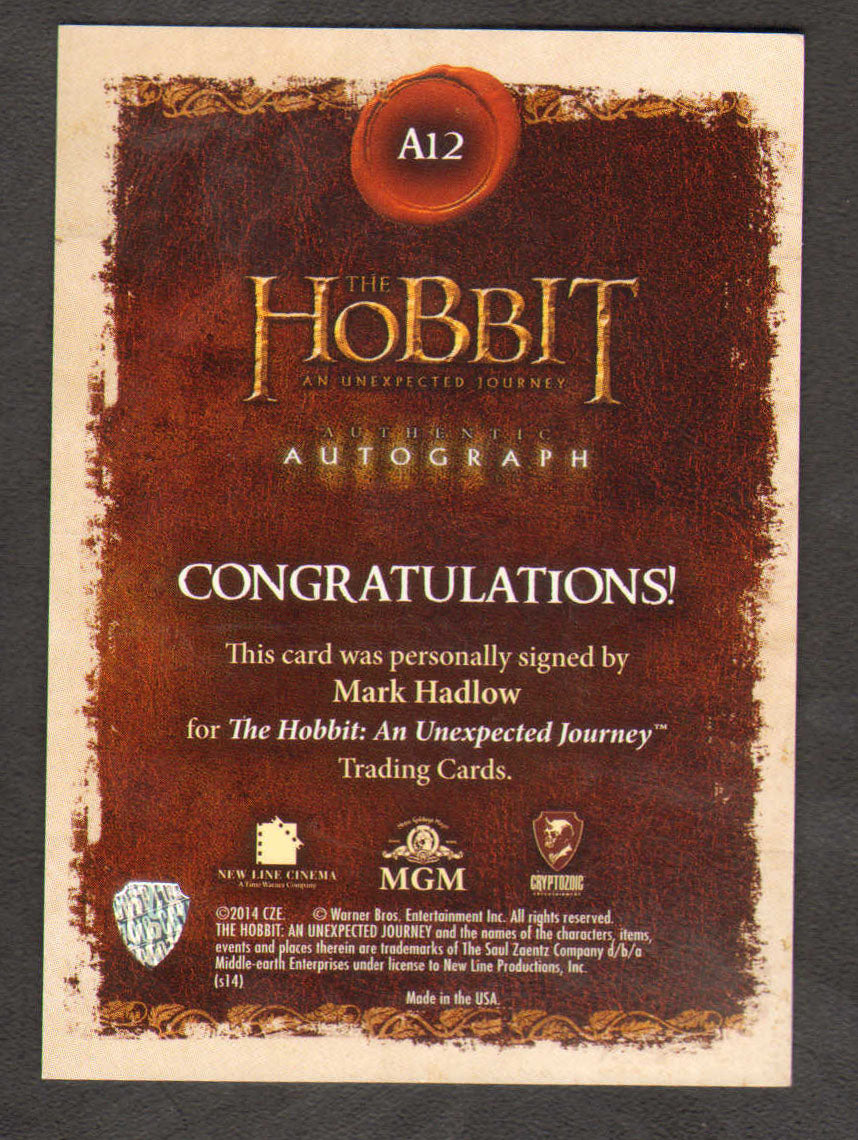 
                  
                    The Hobbit Cryptozoic Trading Cards 160pc LOT with 21 Cards Signed by Martin Freeman, Ian Holm, Richard Armitage, Andy Serkis, Lee Pace, Sylvester McCoy, Ken Stott, James Nesbitt, & More
                  
                