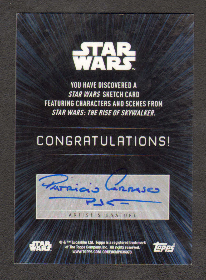 
                  
                    Star Wars: The Rise of Skywalker Topps Sketch Trading Card by Patricia Carrasco
                  
                