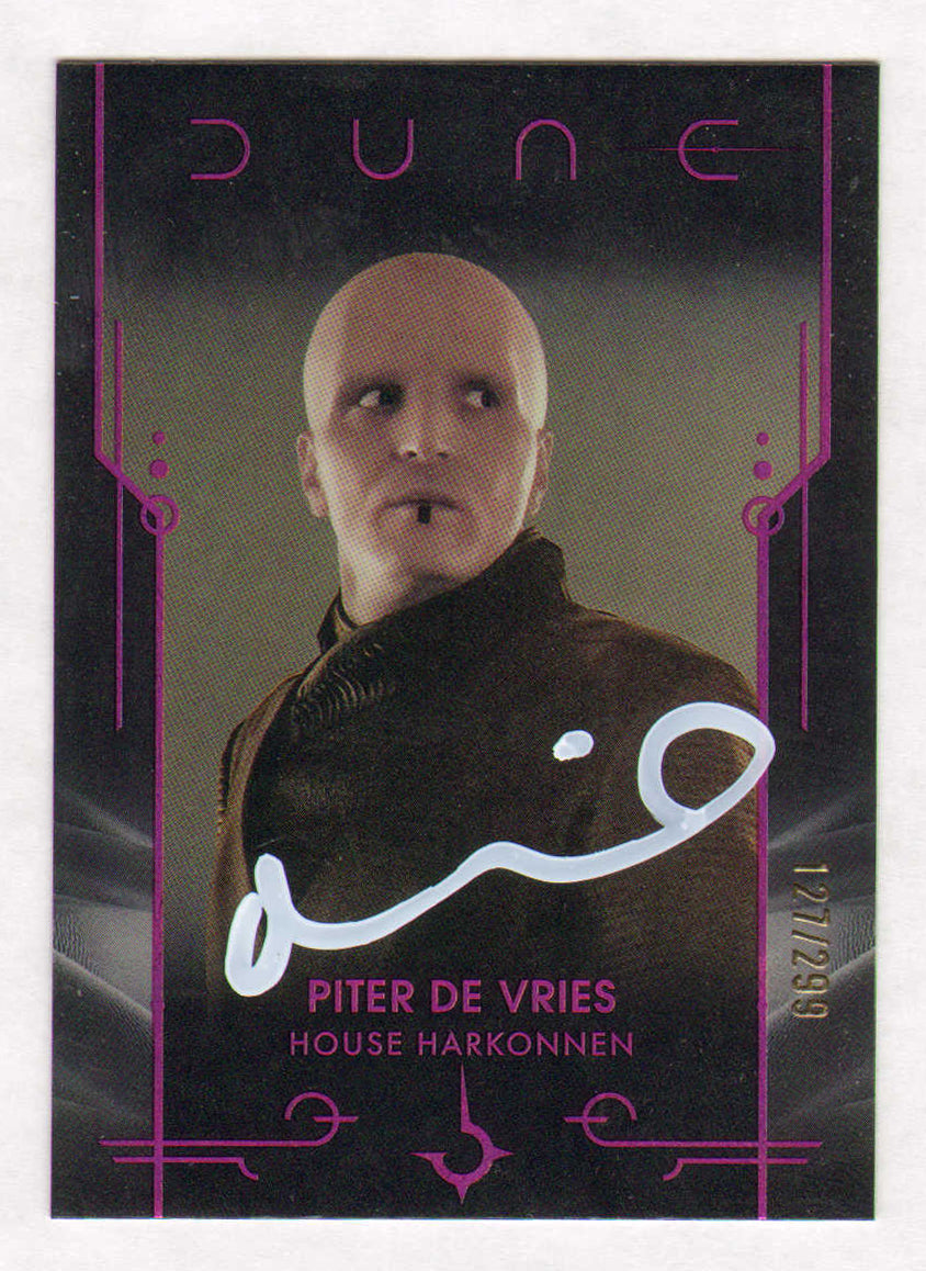 
                  
                    David Dastmalchian as Piter De Vries in Dune: Part One Signed Topps Chrome Trading Card #14 Limited Edition #127/299
                  
                