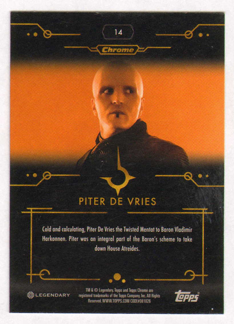
                  
                    David Dastmalchian as Piter De Vries in Dune: Part One Signed Topps Chrome Trading Card #14 Limited Edition #127/299
                  
                