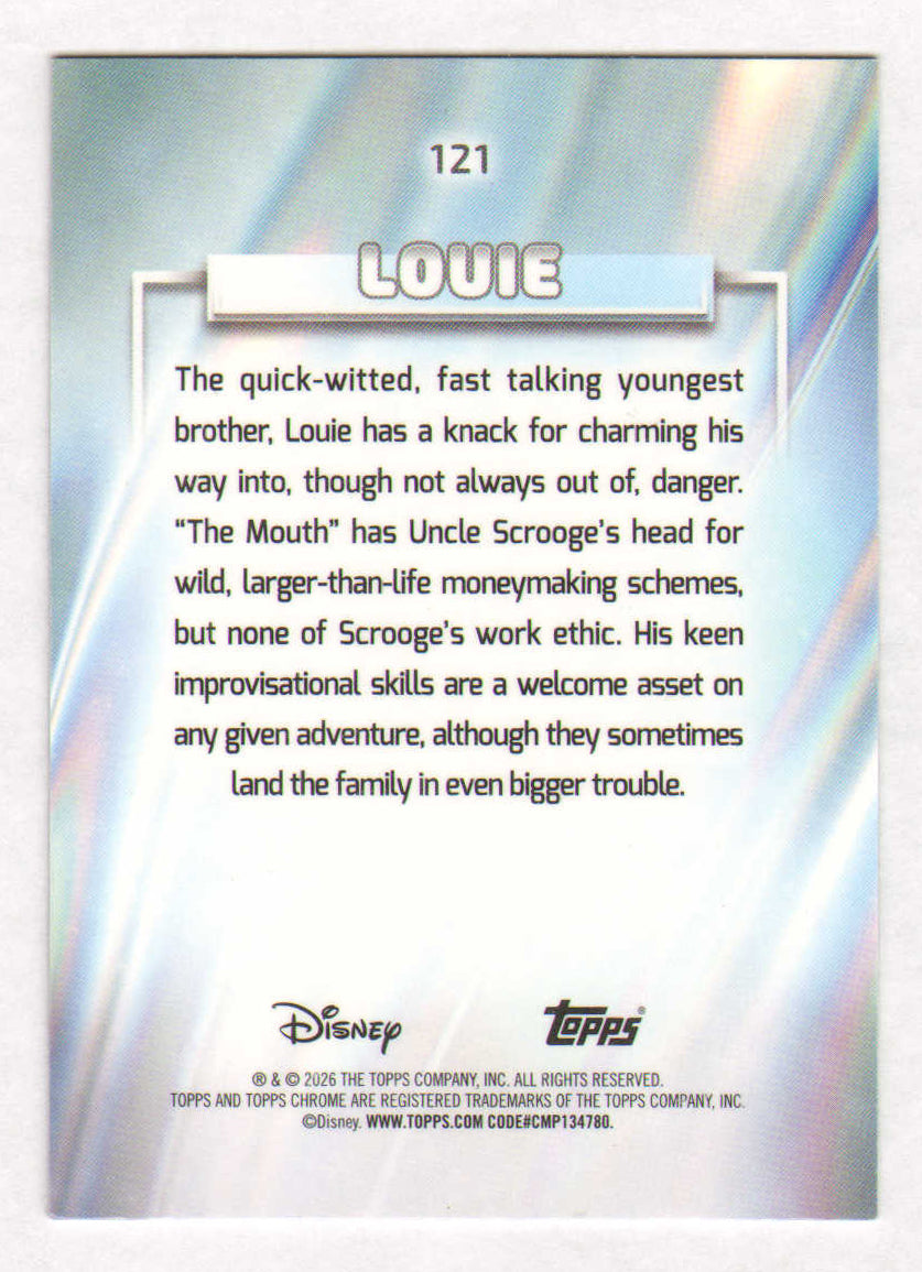
                  
                    Bobby Moynihan as Louie Duck in DuckTales Signed Topps Chrome Trading Card #121
                  
                