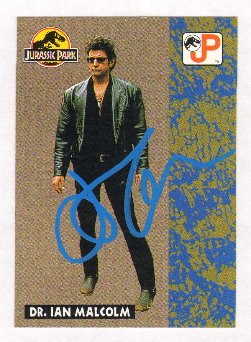 
                  
                    Jeff Goldblum as Dr. Ian Malcolm in Jurassic Park Signed Topps Trading Card #16
                  
                