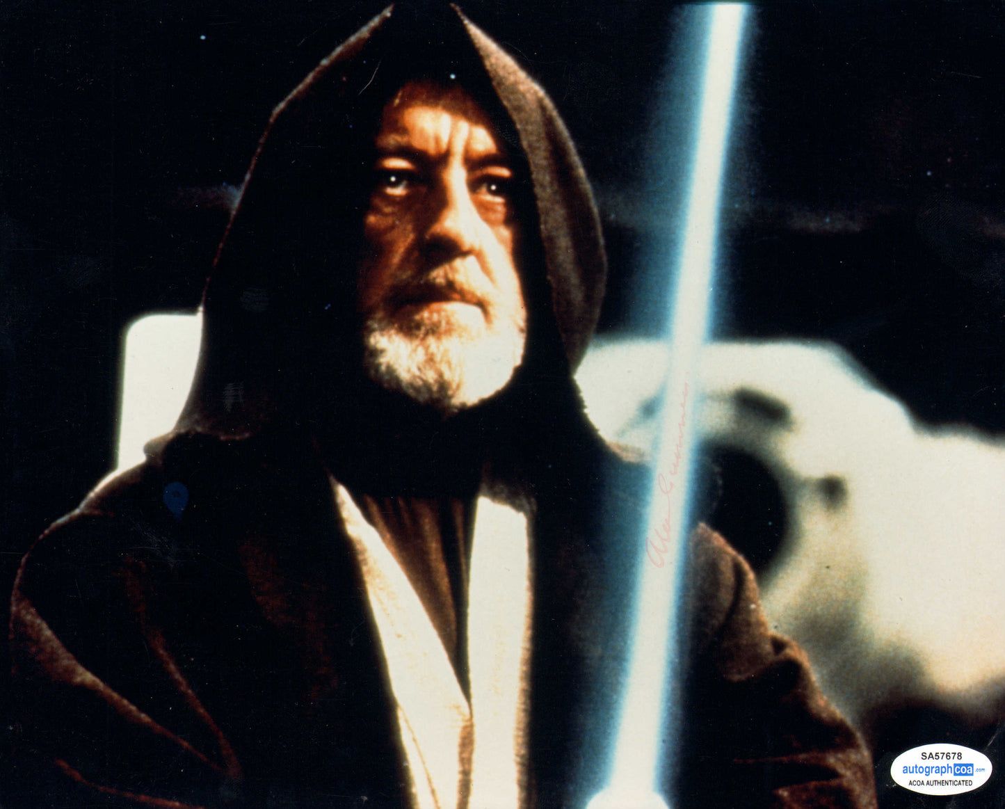 
                  
                    Alec Guinness as Obi-Wan Kenobi in Star Wars: A New Hope Signed 8x10 Photo
                  
                