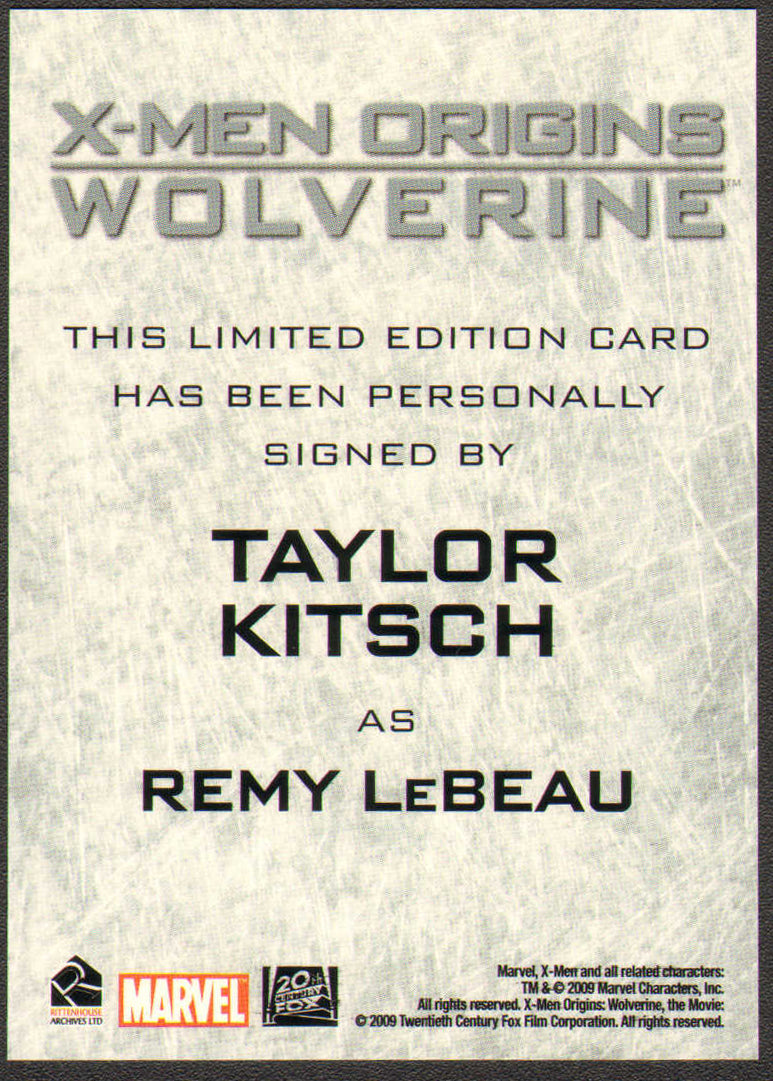 
                  
                    X-Men Origins: Wolverine Rittenhouse Trading Cards 125pc LOT with 16 Cards Signed by Hugh Jackman, Ryan Reynolds, Liev Schreiber, Danny Huston, will.i.am, Lynn Collins, Kevin Durand, Taylor Kitsch, Gavin Hood, & More
                  
                