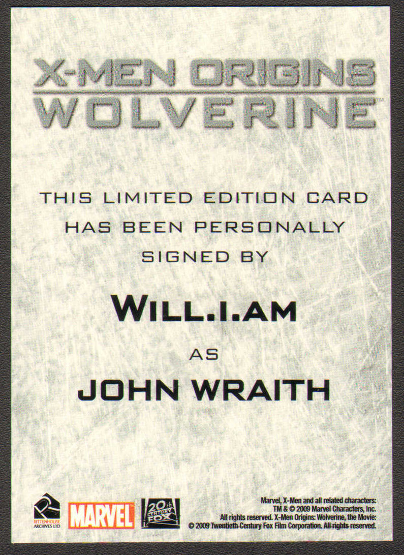 
                  
                    X-Men Origins: Wolverine Rittenhouse Trading Cards 125pc LOT with 16 Cards Signed by Hugh Jackman, Ryan Reynolds, Liev Schreiber, Danny Huston, will.i.am, Lynn Collins, Kevin Durand, Taylor Kitsch, Gavin Hood, & More
                  
                
