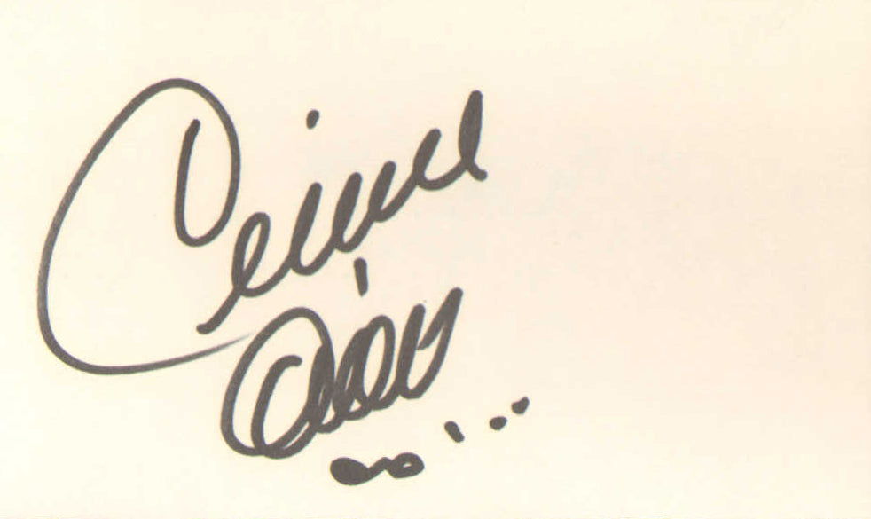 
                  
                    Celine Dion Singer Signed 3x5 Index Card
                  
                
