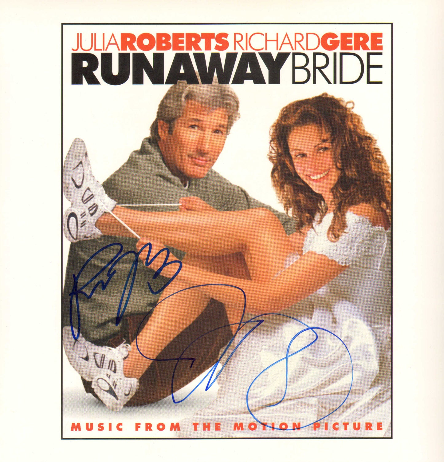 
                  
                    Runaway Bride LP 12" Vinyl Record Insert Signed by Lead Actors Richard Gere & Julia Roberts
                  
                