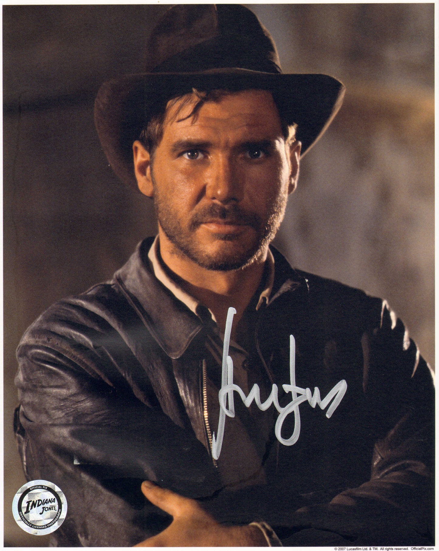
                  
                    Harrison Ford as Indiana Jones in Indiana Jones & the Raiders of the Lost Ark (Official Pix / Beckett) Signed 8x10 Photo
                  
                