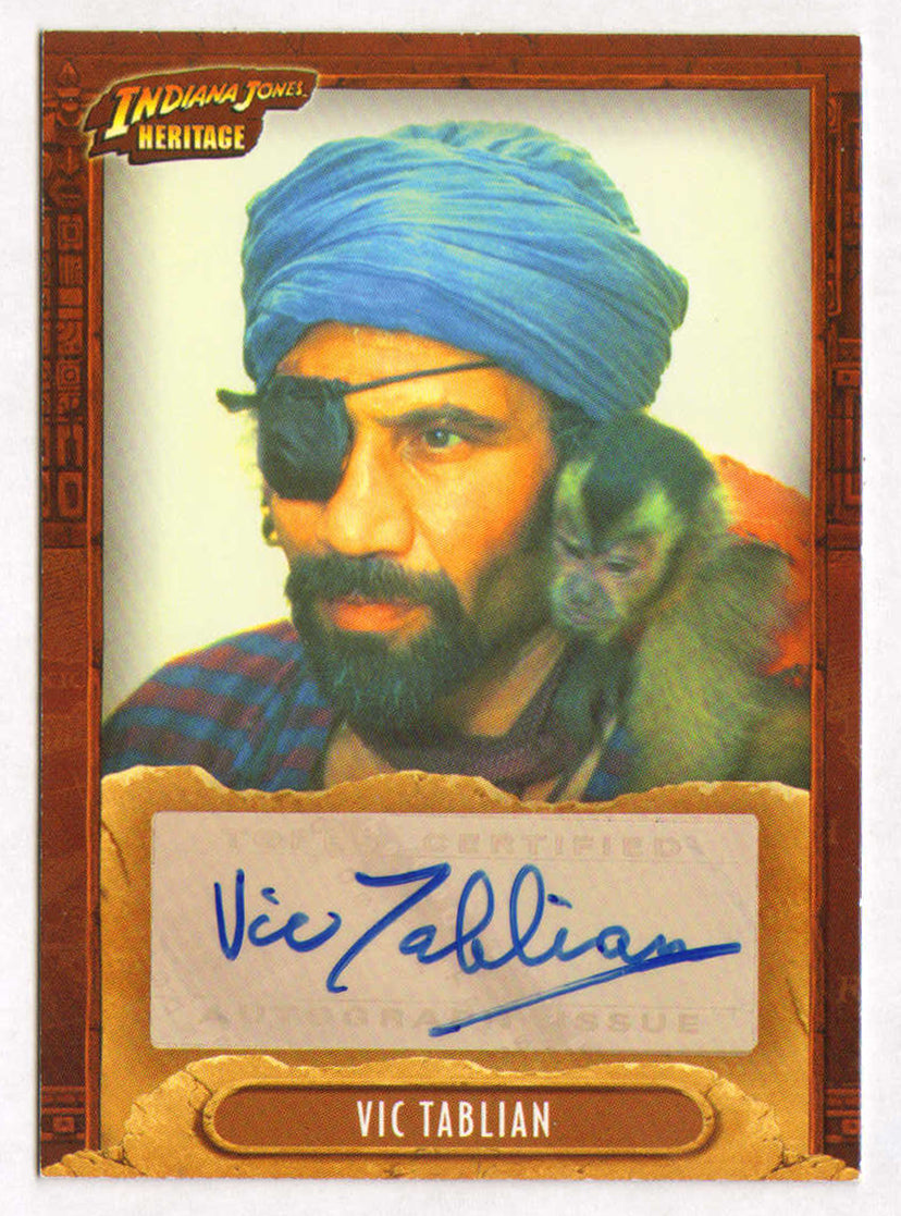 
                  
                    Vic Tablian as Monkey Man / Barranca in Indiana Jones & the Raiders of the Lost Ark Signed Indiana Jones Heritage Topps Trading Card
                  
                