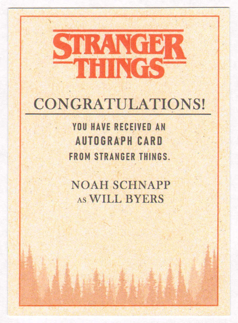 
                  
                    Noah Schnapp as Will Byers in Stranger Things Signed Trading Card
                  
                