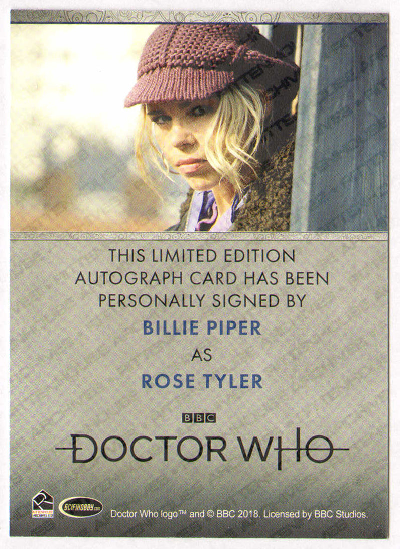 
                  
                    Billie Piper as Rose Tyler in Doctor Who Signed Rittenhouse Trading Card
                  
                