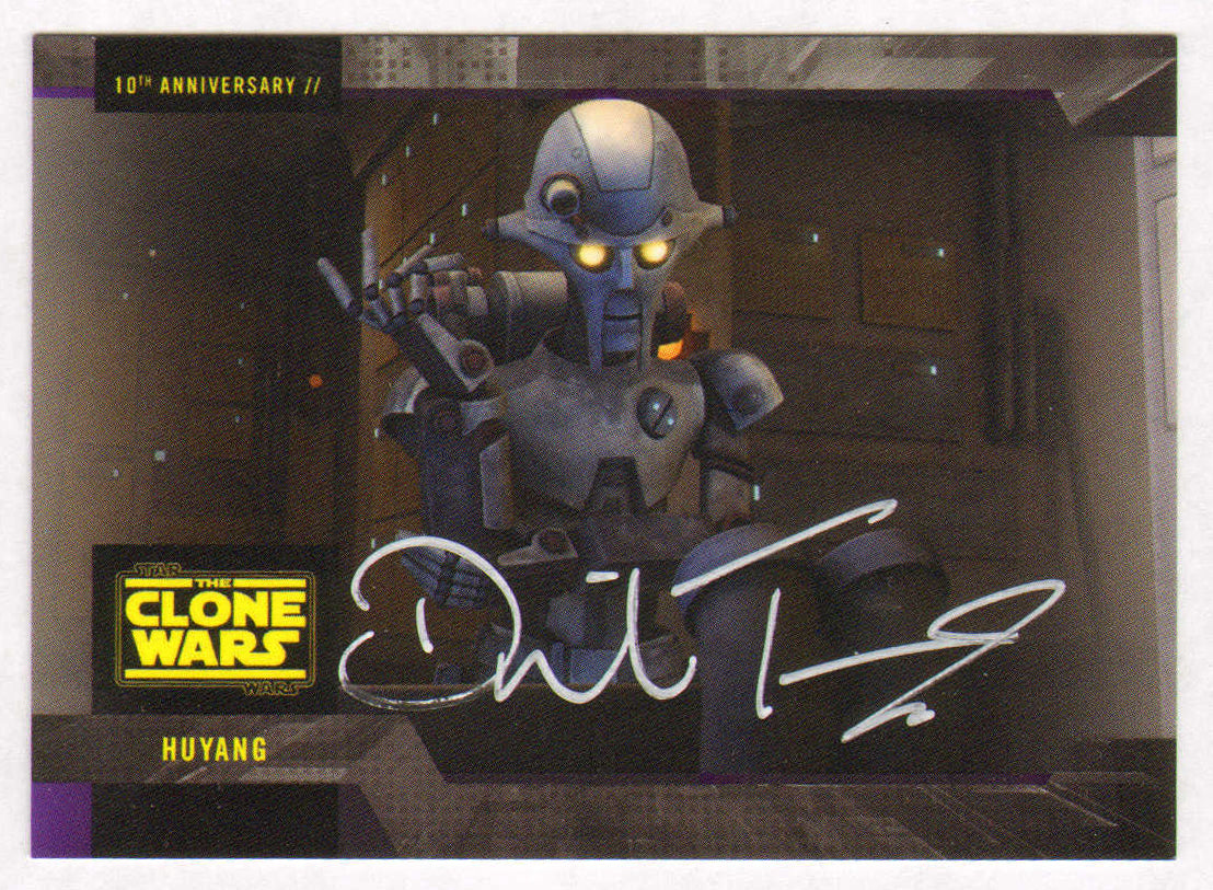 
                  
                    David Tennant as Professor Huyang in Star Wars: The Clone Wars Signed Topps Trading Card #21P
                  
                