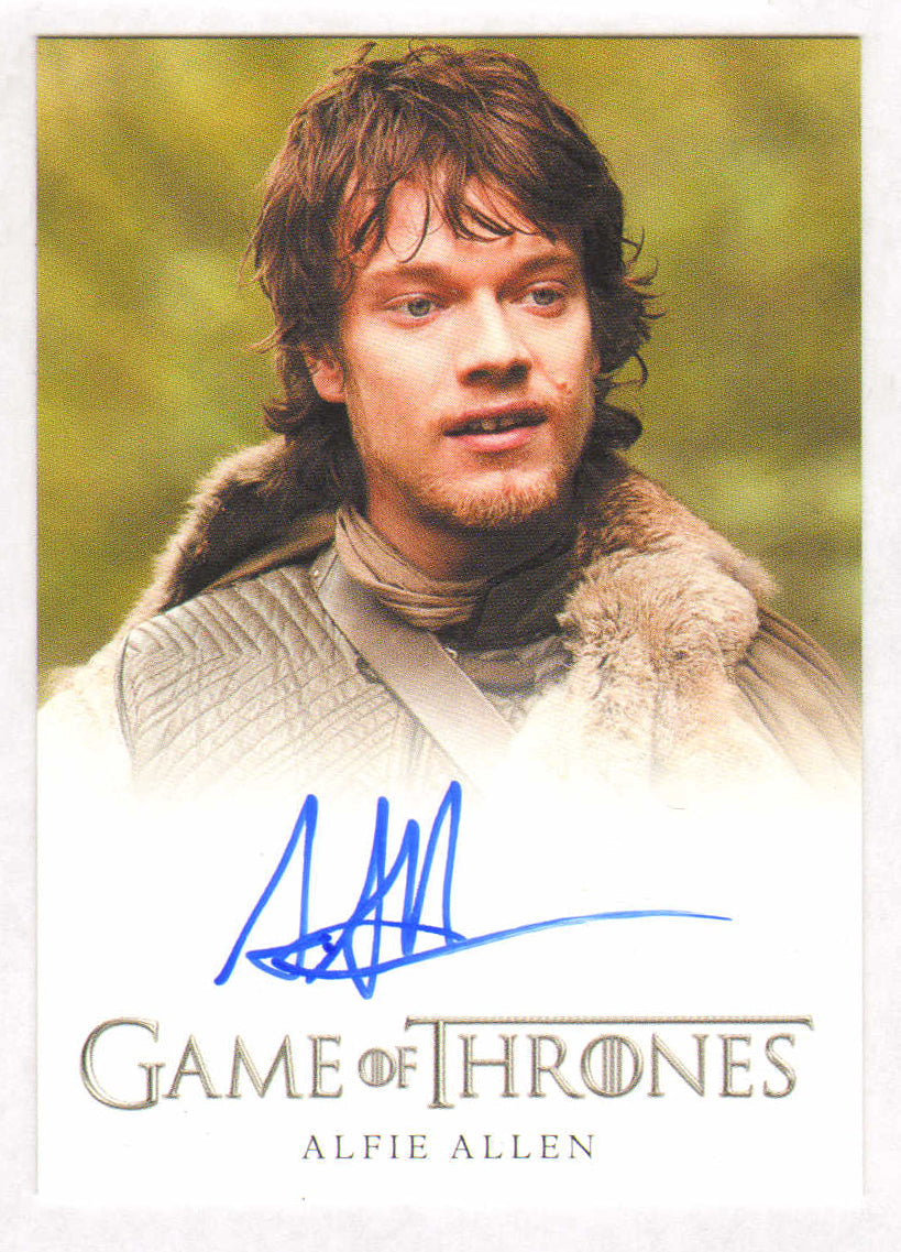 
                  
                    Alfie Allen as Theon Greyjoy in Game of Thrones Signed Rittenhouse Trading Card
                  
                