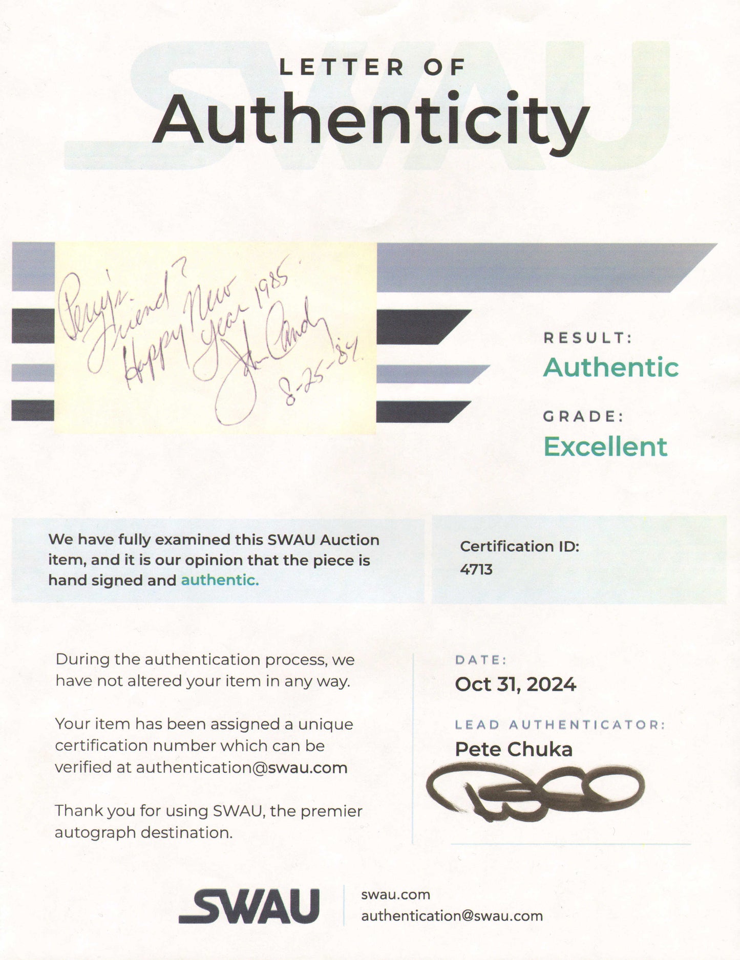
                  
                    John Candy from Spaceballs, Planes Trains & Automobiles, National Lampoon's Vacation, & Home Alone (Beckett) Signed 3x5 Index Card
                  
                