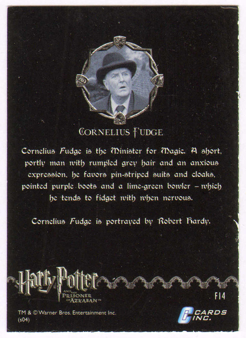 
                  
                    Robert Hardy as Cornelius Fudge in Harry Potter & the Prisoner of Azkaban Signed Cards Inc Trading Card #F14
                  
                