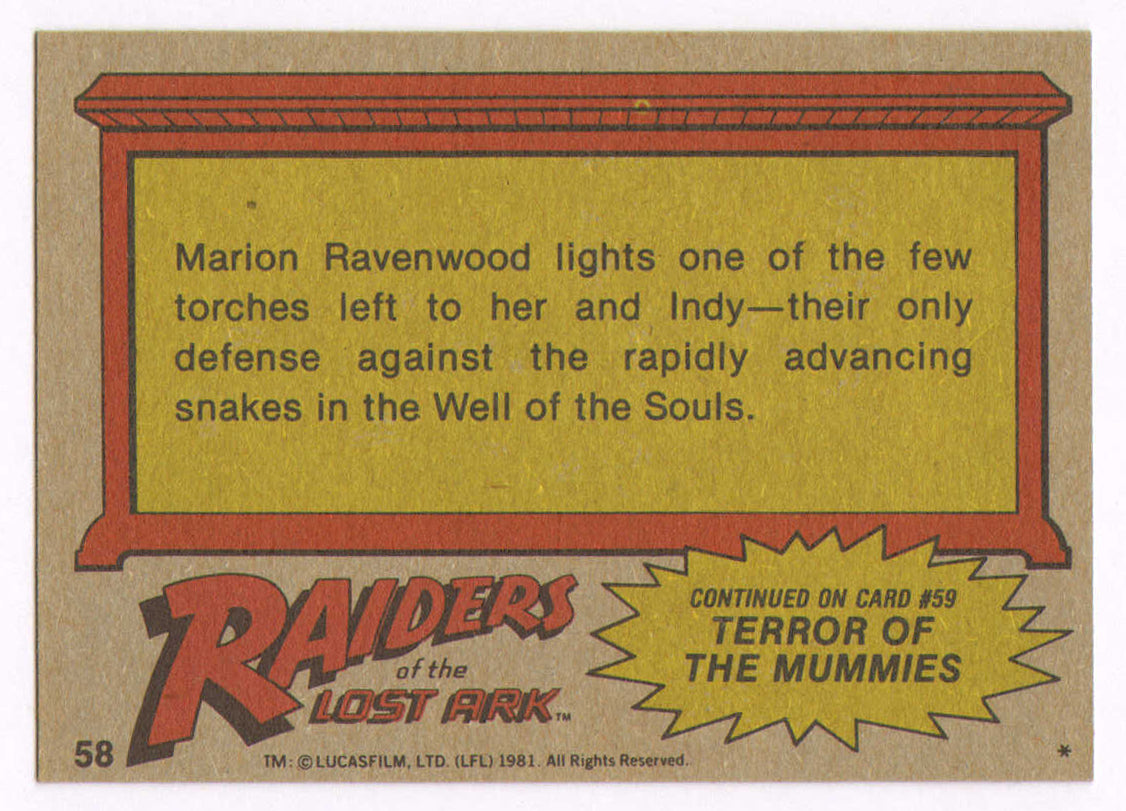 
                  
                    Karen Allen as Marion Ravenwood in Indiana Jones: Raiders of the Lost Ark Signed 'Trapped in the Well' 1981 Topps Trading Card #58
                  
                