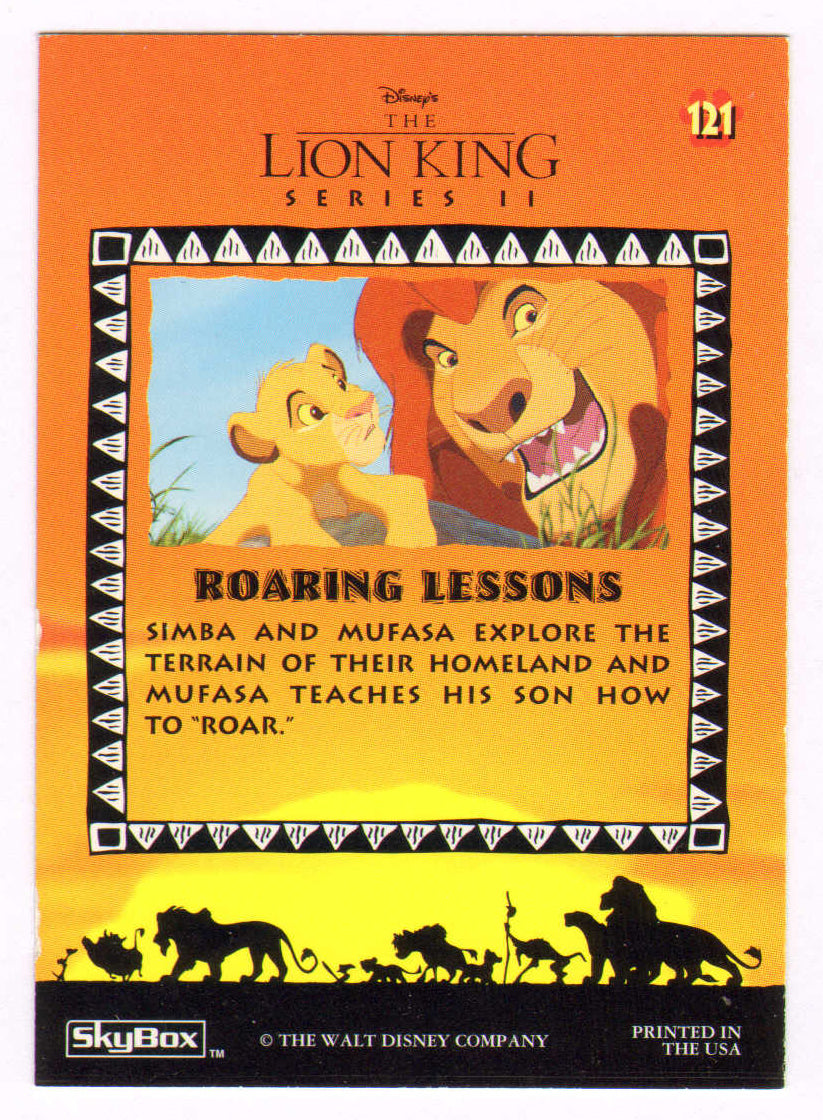 
                  
                    James Earl Jones as Mufasa in The Lion King Signed Skybox Series II Trading Card #121
                  
                