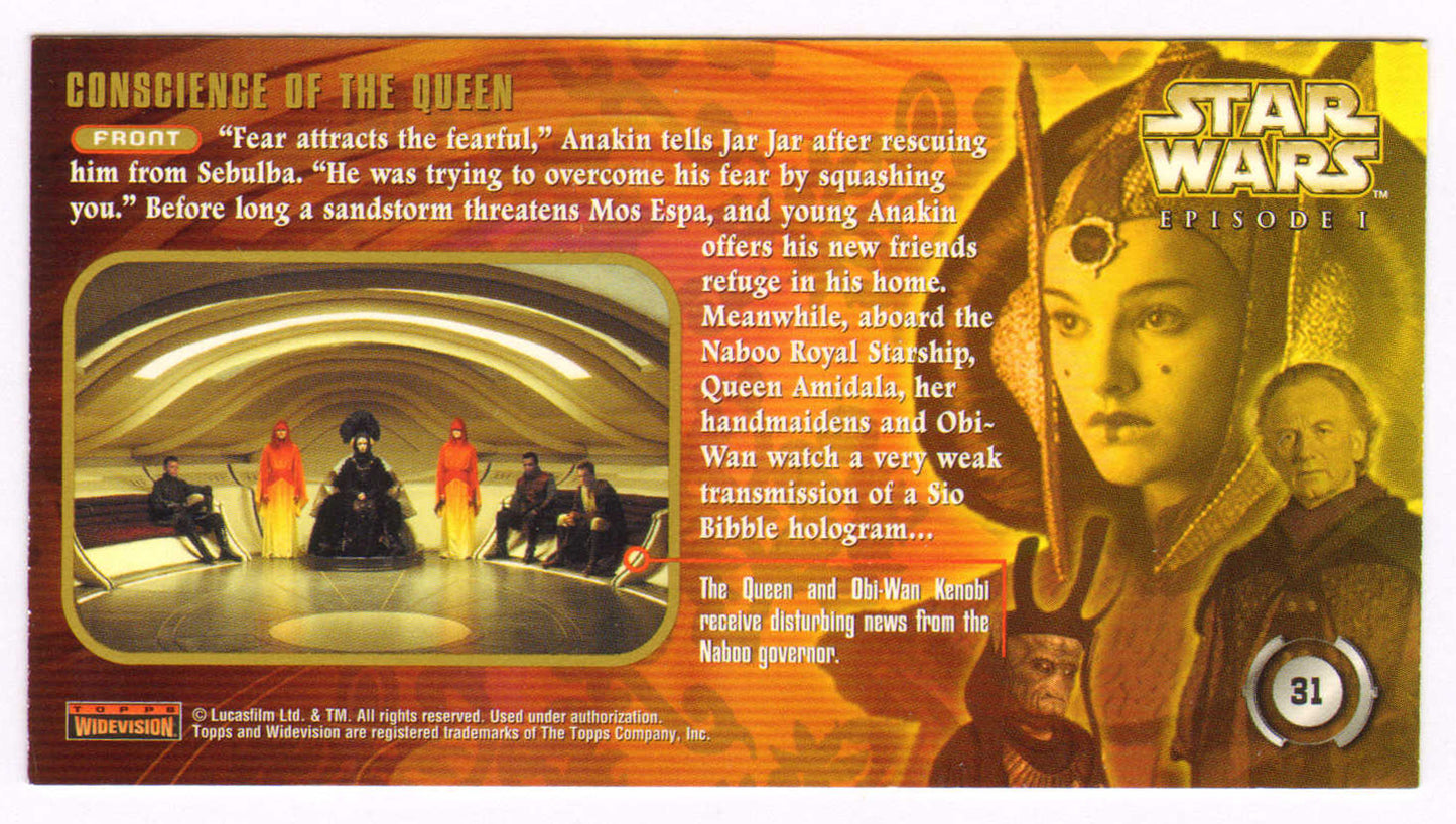 
                  
                    Keira Knightley as Sabé of Star Wars Episode I: The Phantom Menace Signed Topps Widevision 'Conscience of the Queen'Trading Card #31
                  
                