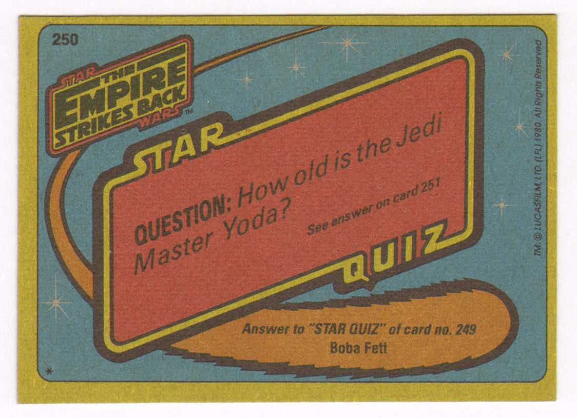 
                  
                    Alan Harris as Stormtrooper in Star Wars: The Empire Strikes Back Signed 'Stormtrooper Battle' Topps Trading Card #250 with Character Name
                  
                