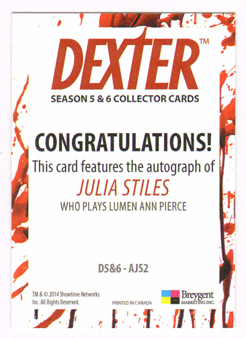 
                  
                    Julia Stiles as Lumen Ann Pierce in Dexter Signed Breygent Trading Card
                  
                