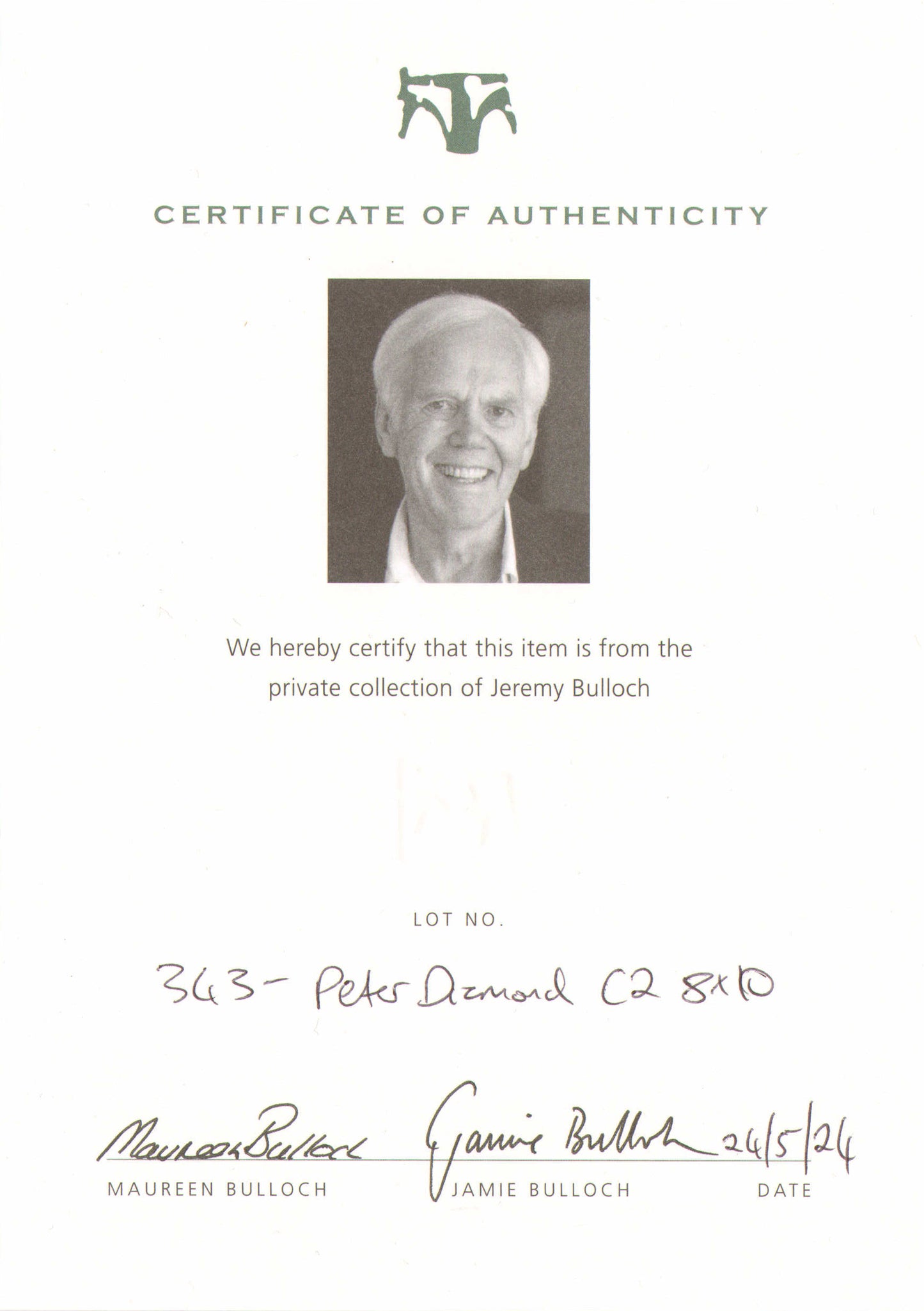 
                  
                    Jeremy Bulloch & Dicky Beer as Boba Fett in Star Wars: Return of the Jedi Signed 8x10 Photo with Character Names
                  
                