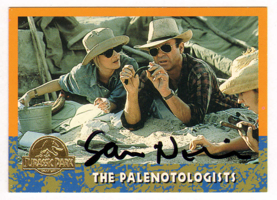 
                  
                    Sam Neill as Alan Grant in Jurassic Park Signed 1993 Topps Jurassic Park Trading Card #22
                  
                
