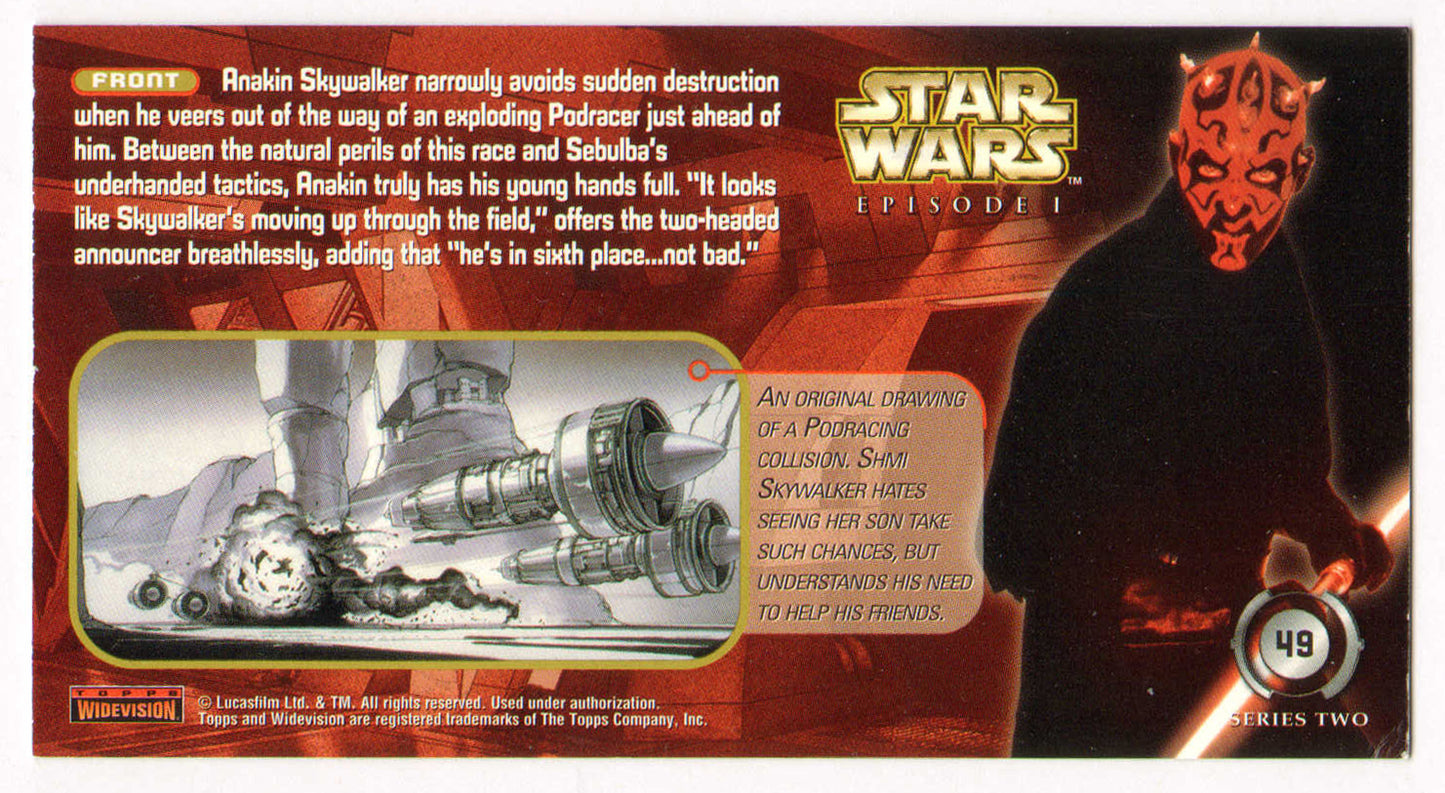 
                  
                    David Dozoretz Visual Effects Artist for Star Wars Episode I: The Phantom Menace Signed Topps Widevision 'Collision Up Ahead' Trading Card #49
                  
                