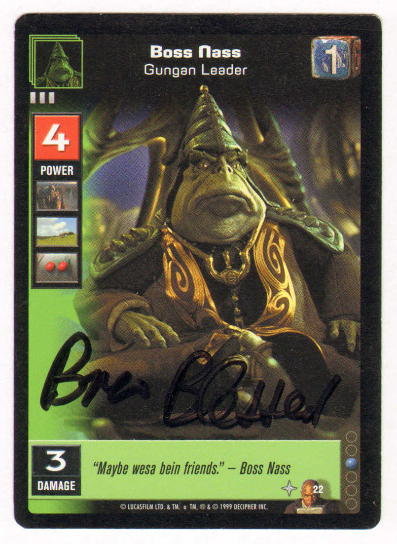 
                  
                    Brian Blessed as Boss Nass in Star Wars Episode I: The Phantom Menace Signed Young Jedi Trading Card #1
                  
                