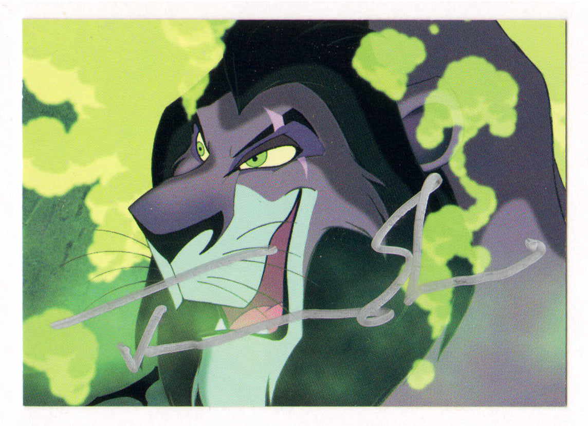 
                  
                    Jeremy Irons as Scar in Disney's The Lion King Signed Skybox Series 2 Trading Card #132
                  
                