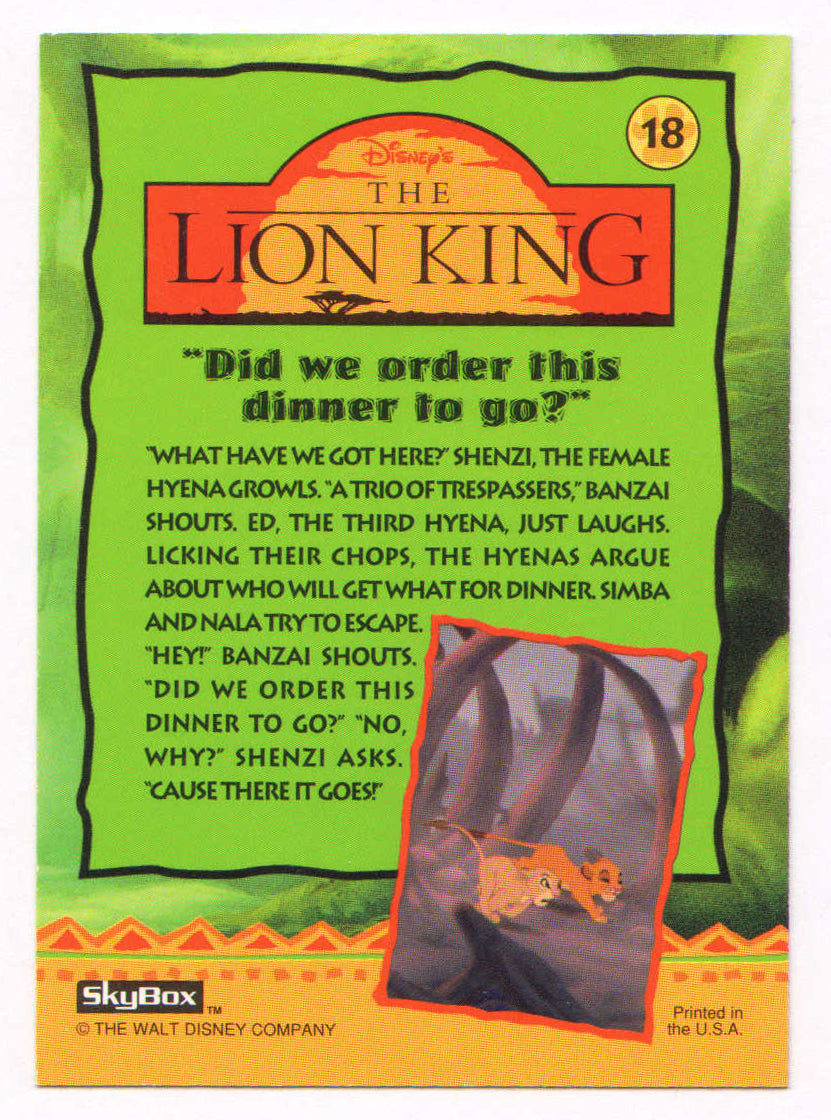 
                  
                    Whoopi Goldberg as Shenzi in Disney's The Lion King Signed Skybox Trading Card #18
                  
                