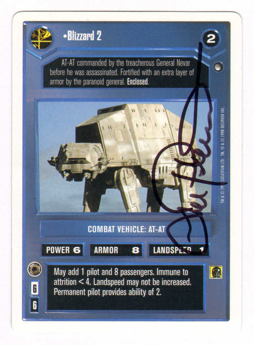 
                  
                    Lorne Peterson ILM Visual Effects Artist of Star Wars: The Empire Strikes Back Signed Star Wars Customizable Card Game #2 Trading Card
                  
                