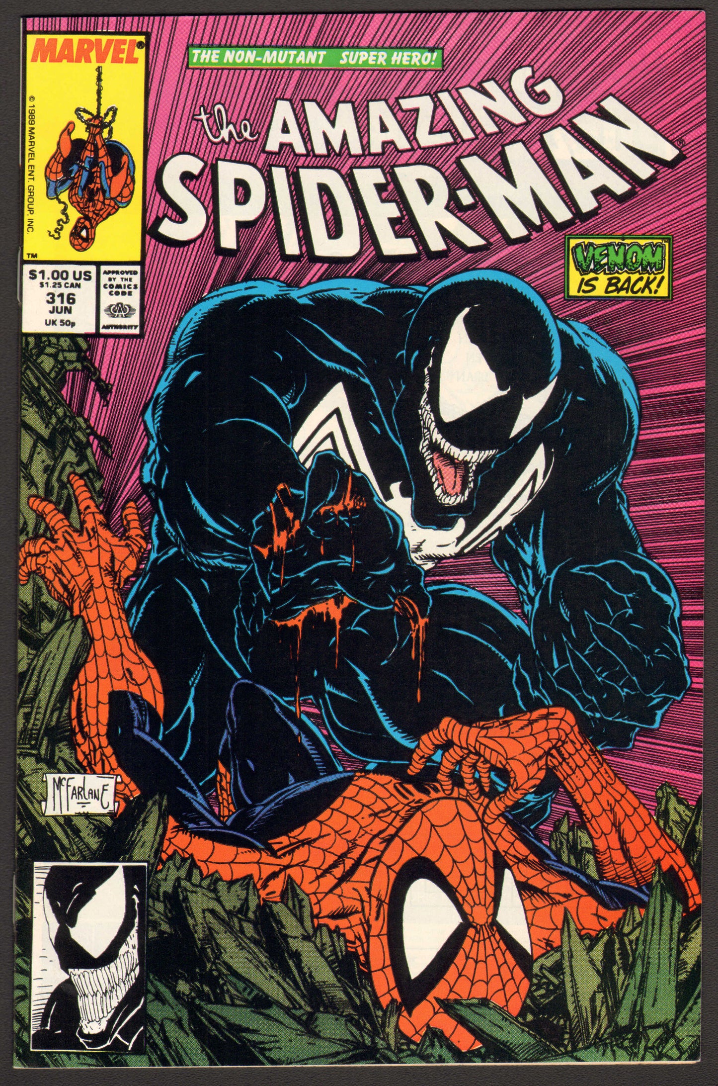 
                  
                    Amazing Spider-Man #316 Comic Book - 1st Full Venom Cover - Todd McFarlane - Key Issue - 1989
                  
                
