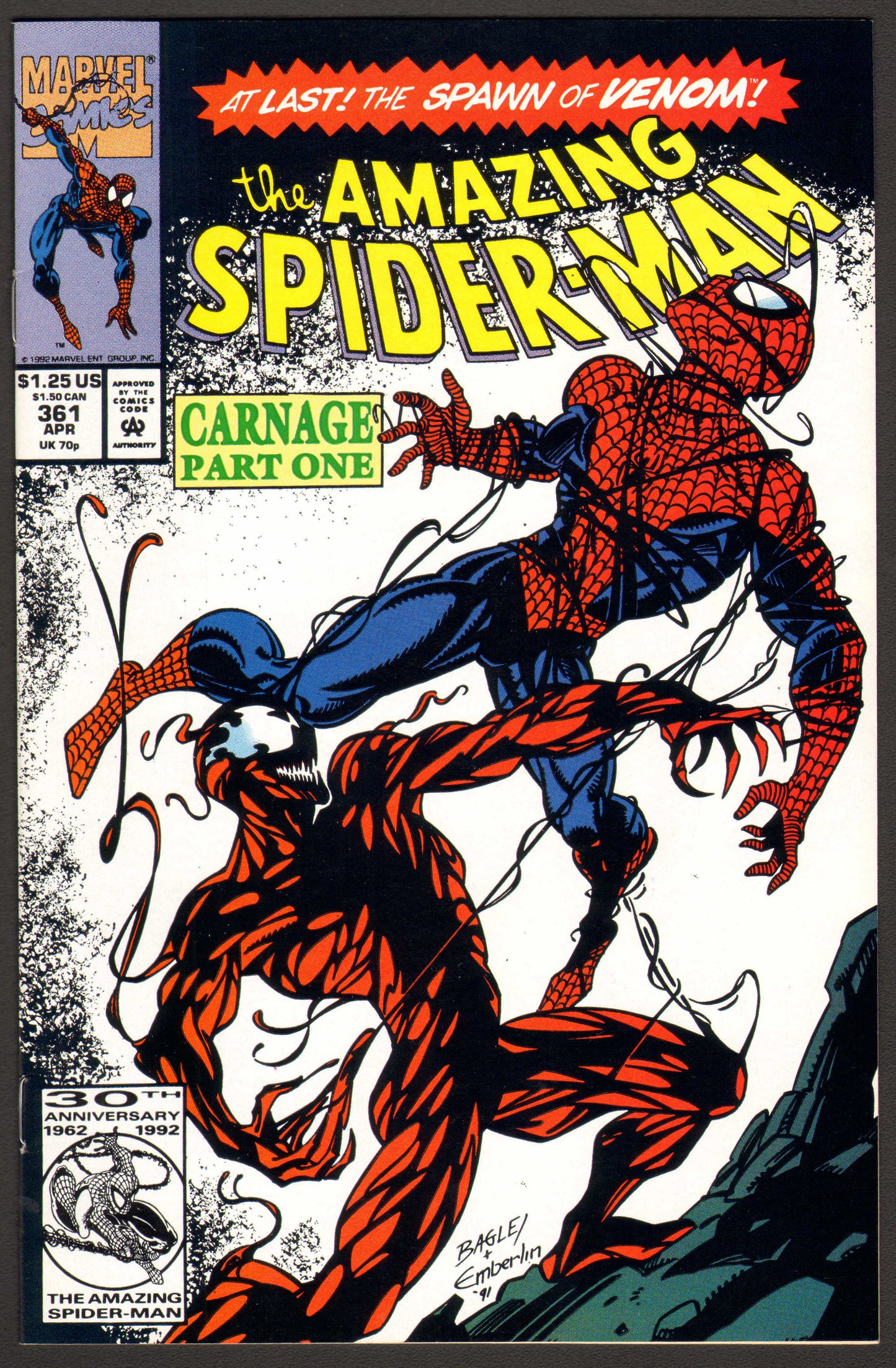 
                  
                    Amazing Spider-Man #361 Comic Book - 1st Appearance of Carnage - Key Issue - 1992
                  
                