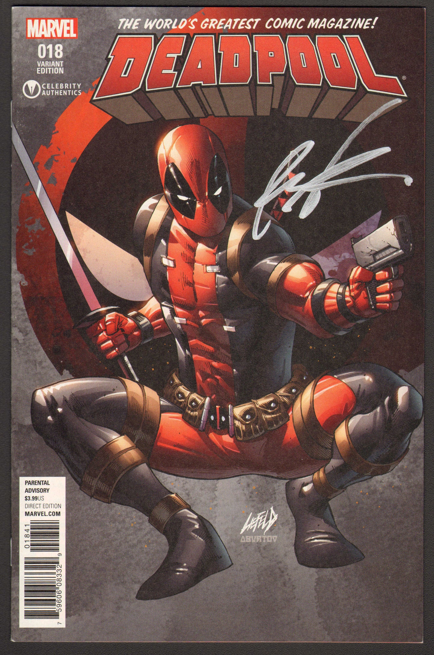 
                  
                    Deadpool #18 Comic Book - Signed by Comic Artist: Rob Liefeld
                  
                