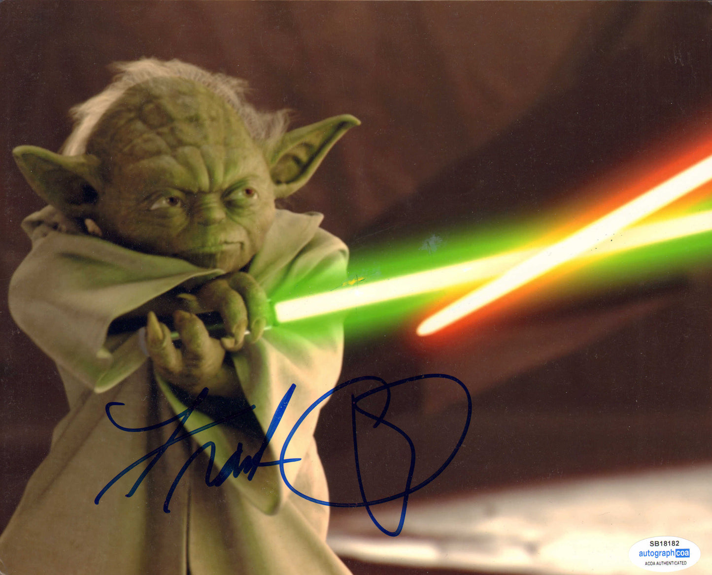 
                  
                    Frank Oz as Yoda in Star Wars Episode II: Attack of the Clones Signed 8x10 Photo
                  
                