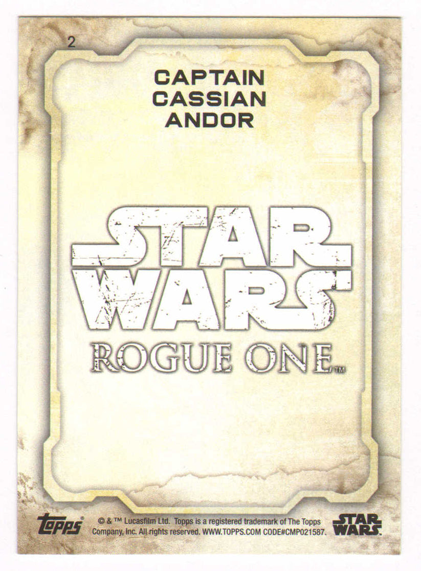 
                  
                    Diego Luna as Captain Cassian Andor in Rouge One: A Star Wars Story Signed Topps Trading Card
                  
                