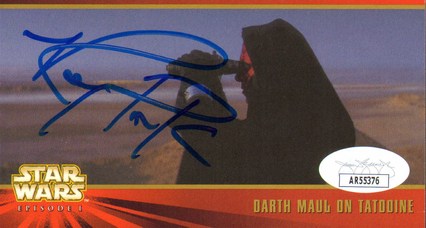 
                  
                    Ray Park as Darth Maul in Star Wars Episode I: The Phantom Menace (JSA) Signed 5x3.5 Card with Unsigned Photo
                  
                