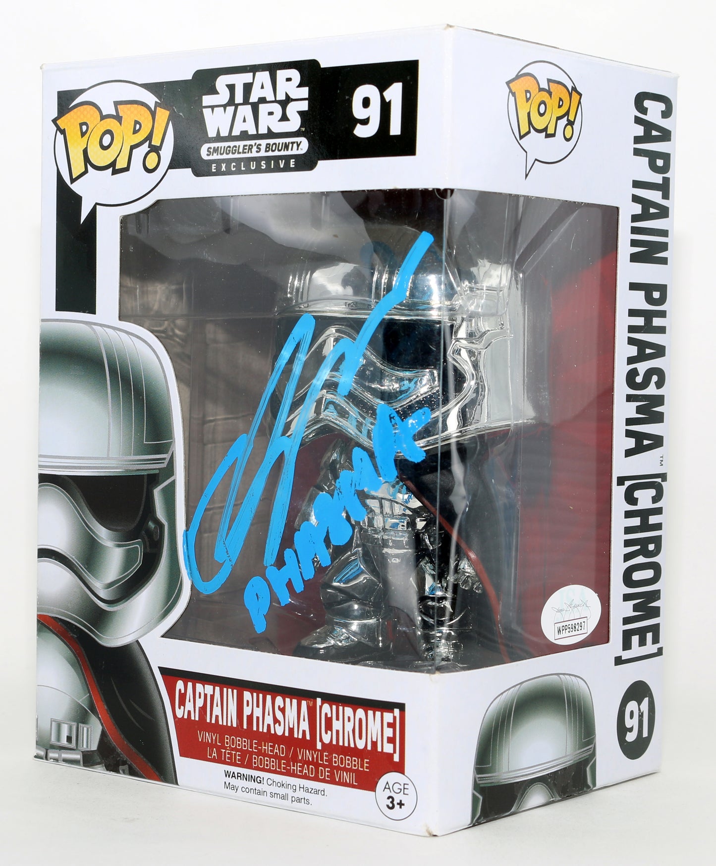 
                  
                    Gwendoline Christie as Captain Phasma [Chrome] in Star Wars: The Force Awakens (JSA) Signed Funko POP! #91
                  
                