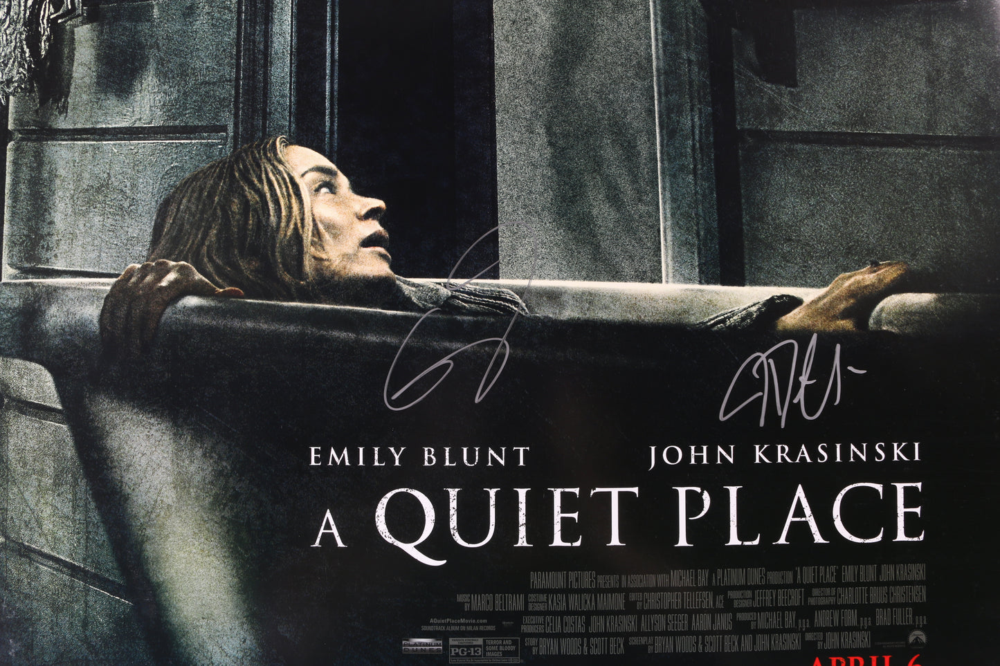 
                  
                    Emily Blunt as Evelyn Abbott & John Krasinski as Lee Abbott / Director of A Quiet Place Signed 27x40 Poster
                  
                
