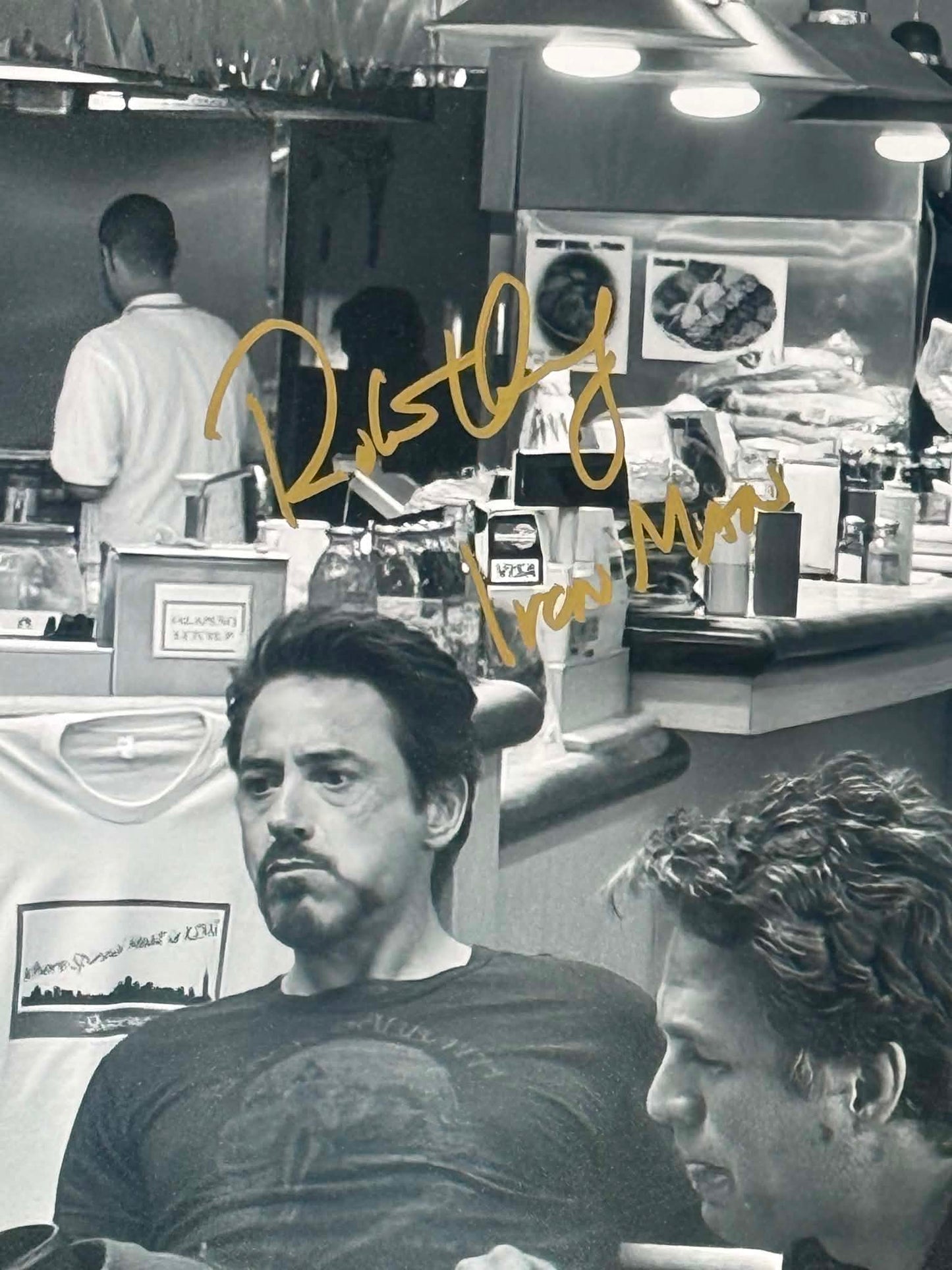 
                  
                    Avengers 20x30 Shawarma Post-Credits Scene Photo Cast Signed by Robert Downey Jr., Chris Evans, Chris Hemsworth, Mark Ruffalo, & Jeremy Renner with Character Names
                  
                