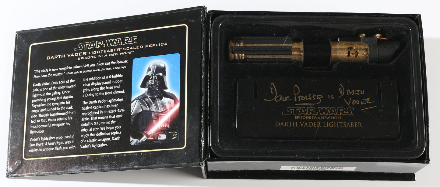 
                  
                    Dave Prowse as Darth Vader in Star Wars: A New Hope Master Replicas Scaled Prop Replica Mini Lightsaber with Character Name
                  
                