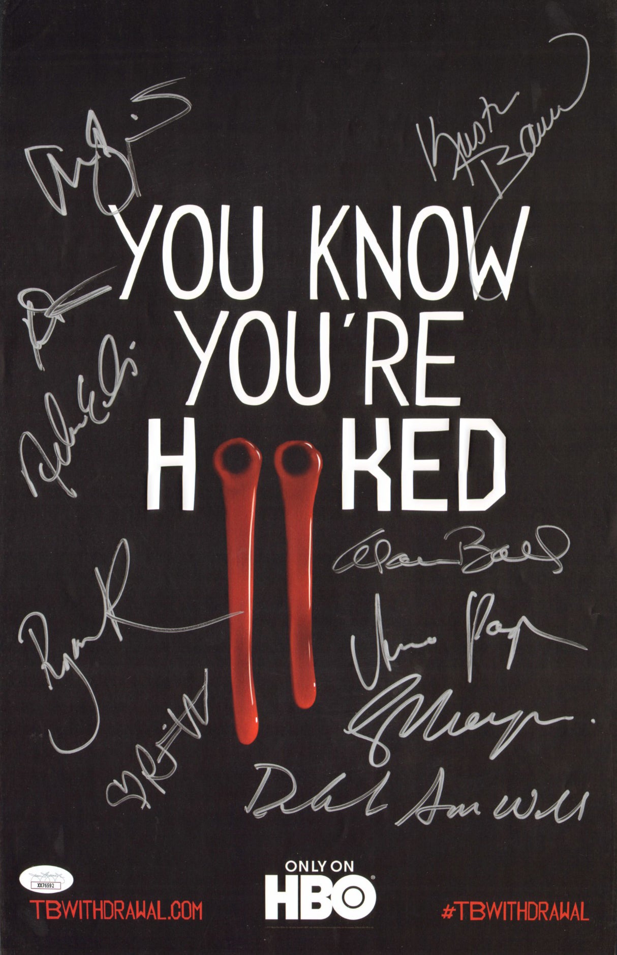 
                  
                    True Blood (JSA) 11x17 Mini Poster Cast Signed by Anna Paquin, Alexander Skarsgard, Kristin Bauer, Stephen Moyer, Alan Ball, Deborah Ann Woll, Rutina Wesley, Nelsan Ellis, Ryan Kwanten, & Kevin Alejandro
                  
                