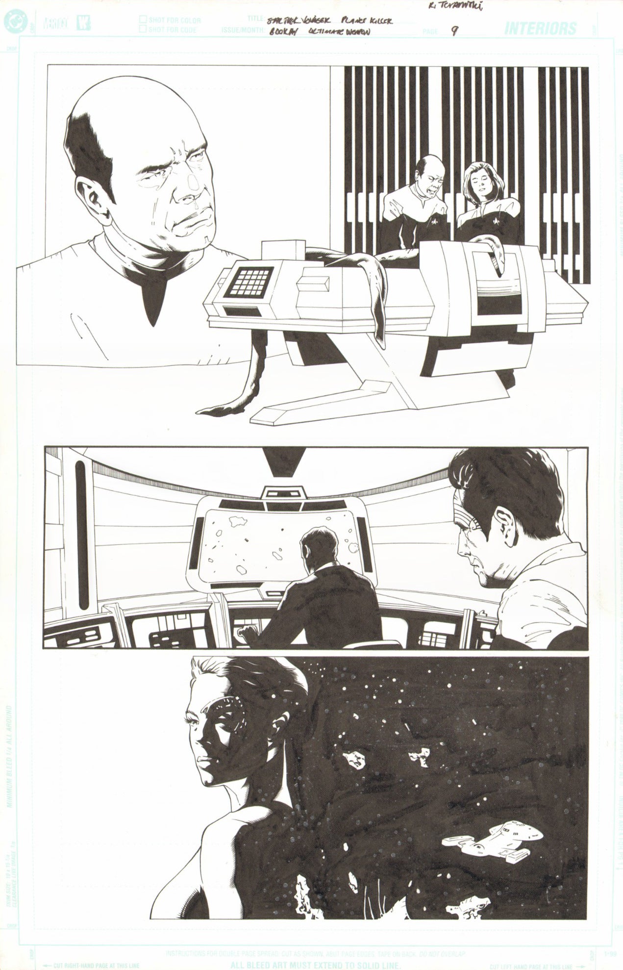 
                  
                    Star Trek: Voyager: Planet Killer #1 p.9 - Ultimate Weapon - Captain Kathryn Janeway & Seven of Nine - 2001 Original Comic Book Art by Robert Teranishi & Claude St. Aubin
                  
                