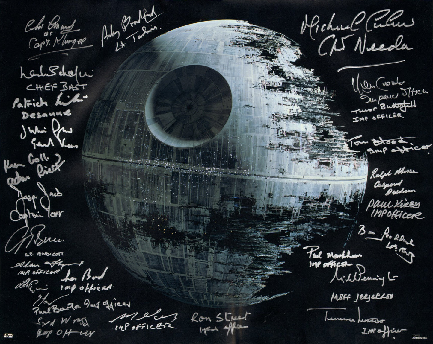 
                  
                    Imperial Officer Signing Project from Star Wars: Return of the Jedi 16x20 Photo Signed by 25 Actors with Character Names
                  
                